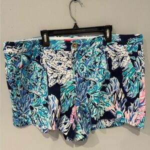 Lilly Pulitzer Navy Multicolor Floral Print Shorts